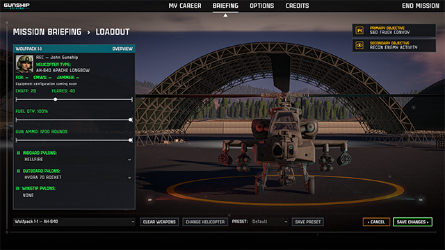 Menu screenshot
